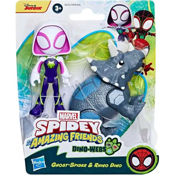 Marvel Spidey & His Amazing Friends Dino-Webs Ghost-Spider & Rhino Dino Action Figure 2-Pack [Damaged Package]