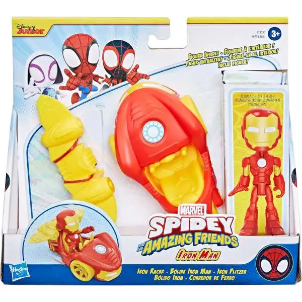 Marvel Spidey & His Amazing Friends Iron Man & Iron Racer Vehicle & Action Figure