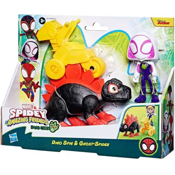 Marvel Spidey & His Amazing Friends Dino-Webs Dino Spin & Ghost-Spider Action Figure 2-Pack