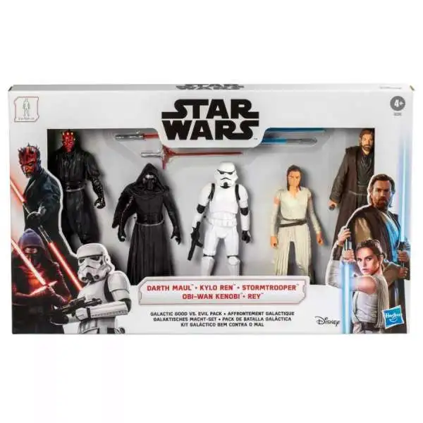 Star Wars Galactic Good vs. Evil Pack Exclusive Action Figure 5-Pack [Darth Maul, Kylo Ren, Stormtrooper, Obi-Wan Kenobi & Rey]