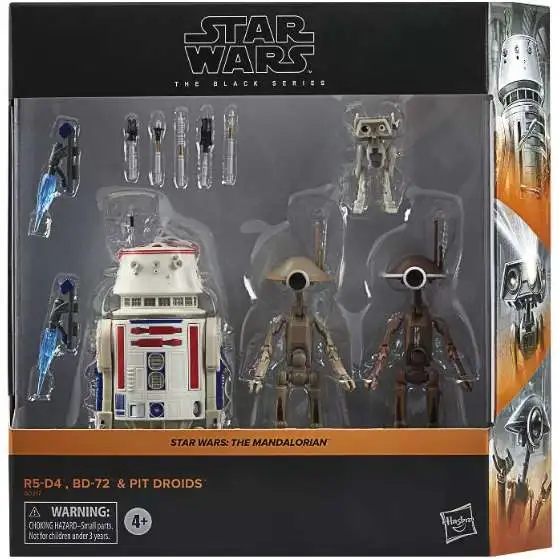Star Wars The Mandalorian Black Series R5-D4, BD-72 & Pit Droids Exclusive Action Figure