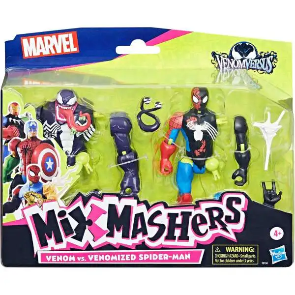 Marvel VenomVersus MixMashers Venom vs Venomized Spider-Man Exclusive Action Figure 2-Pack