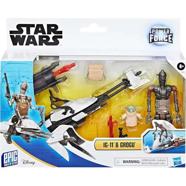 Star Wars Epic World of Action Power the Force IG-11 & Grogu Vehicle Set