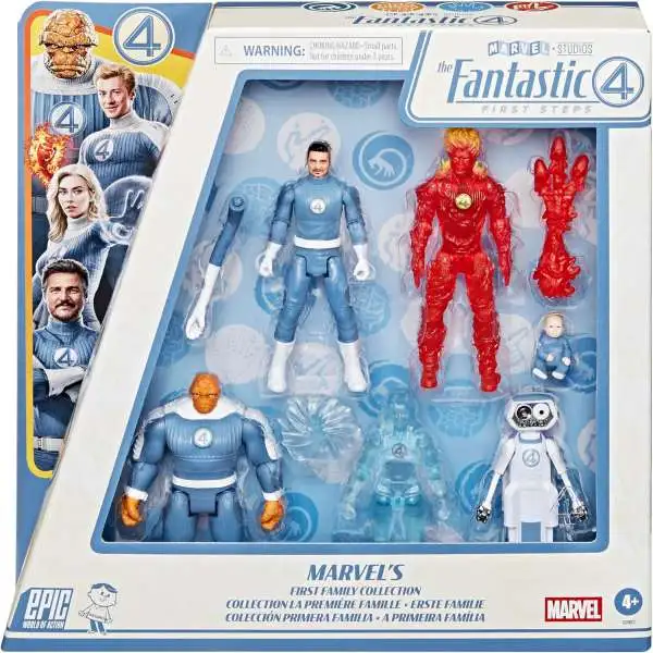 Fantastic Four: First Steps Epic World of Action Marvel's First Family Collection Action Figure 6-Pack [The Thing, Invisible Woman, Mister Fantastic, Human Torch, Franklin & H.E.R.B.I.E.]