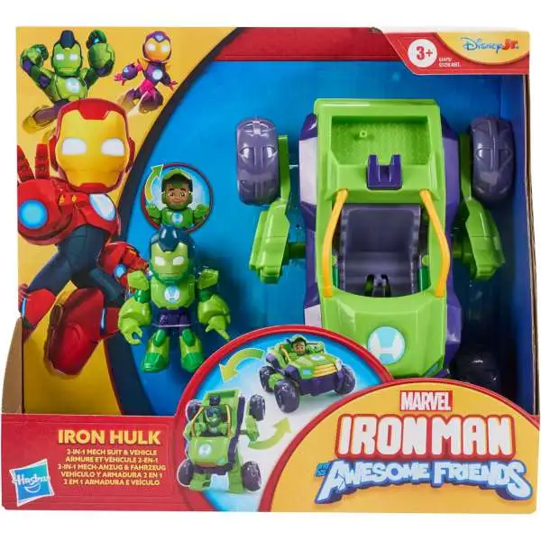 Marvel Iron Man & His Awesome Friends Iron Hulk 2-in-1 Mech Suit & Vehicle