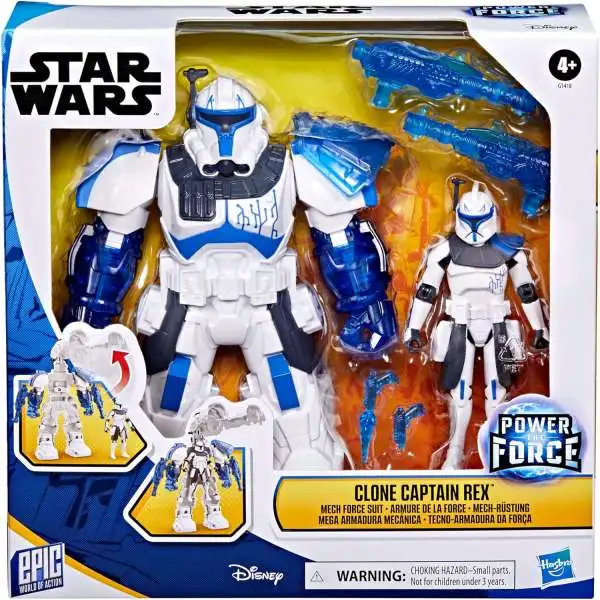 Star Wars Epic World of Action Power the Force Clone Captain Rex with Mech Force Suit Action Figure