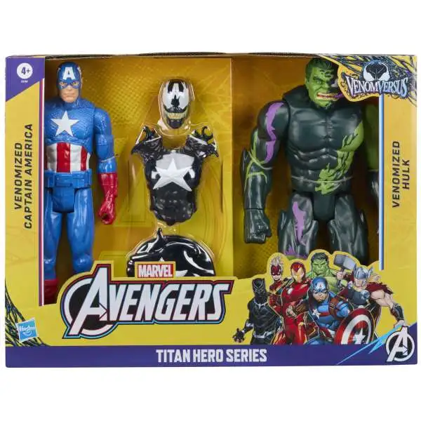 Marvel VenomVersus Titan Hero Venomized Captain America & Hulk Action Figure 2-Pack