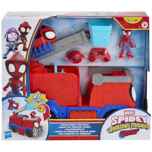 Marvel Spidey & His Amazing Friends Rescue Webs Rescue-Webs Firetruck Playset