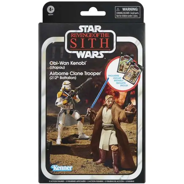 Star Wars Revenge of the Sith Vintage Collection Obi-Wan Kenobi (Upatau) & Airborne Clone Trooper (212th Battalion) Exclusive Action Figure 2-Pack