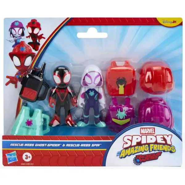 Marvel Spidey & His Amazing Friends Rescue Webs Ghost-Spider & Spin 3-Inch Mini Figure 2-Pack