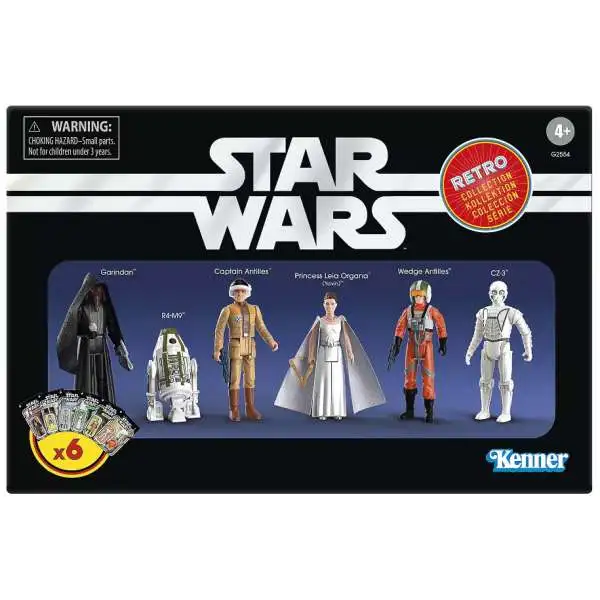 Star Wars A New Hope Retro Collection Garindan, R4-M9, Captain Antilles, Princess Leia (Yavin), Wedge Antilles & CZ-3 Exclusive Action Figure 6-Pack