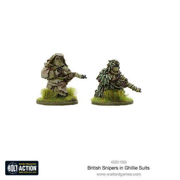 Bolt Action British Snipers in Ghillie Suits Miniatures