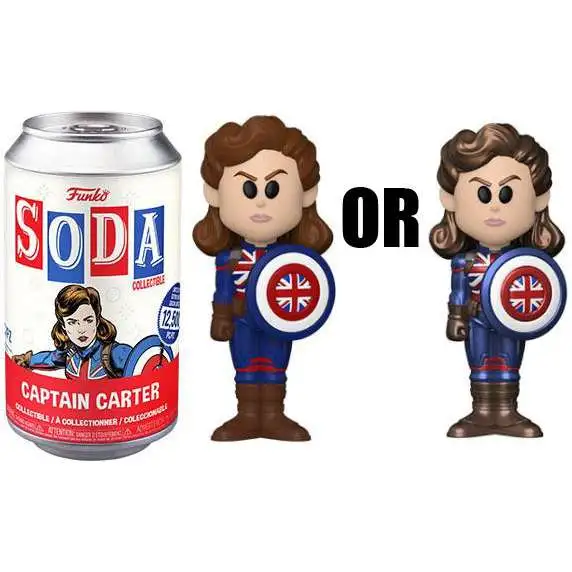 Funko Marvel What If? Vinyl Soda Captain Carter Limited Edition of 12,500! Figure [1 RANDOM Figure, Look For The Metallic Chase!]