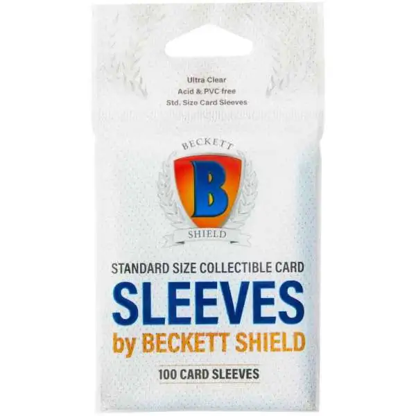 Beckett Shield Card Supplies Clear Standard Card Sleeves [100 Count]