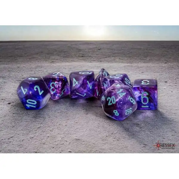 Chessex Gaming Supplies Nebula Mega-Hedral 7-Die Dice Set #22557 [Nocturnal/Turquoise]