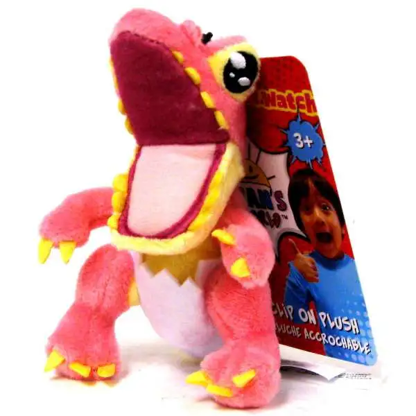 Ryan's World Pink Dinosaur 4-Inch Clip On Plush