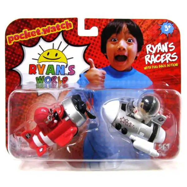 Ryan's World White Space Ship & Red Airplane 2-Inch Racers 2-Pack