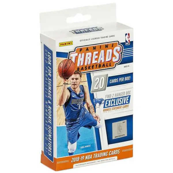 NBA Panini 2018-19 Threads Basketball Trading Card HANGER Box [20 Cards]