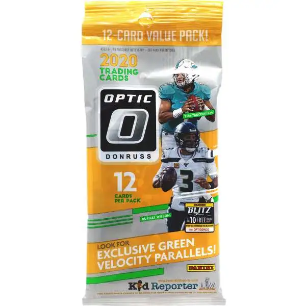 NFL Panini 2020 Donruss Optic Football Trading Card CELLO Pack [12 Cards]