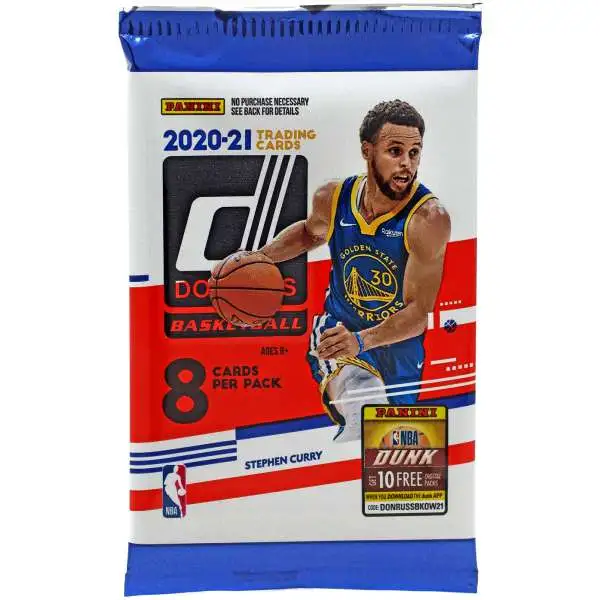 NBA Donruss 2020-21 Basketball Trading Card RETAIL Pack [8 Cards]