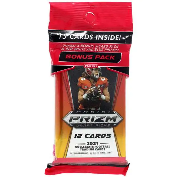 NFL Panini 2021 Prizm Draft Picks Football Trading Card CELLO Pack [15 Cards]