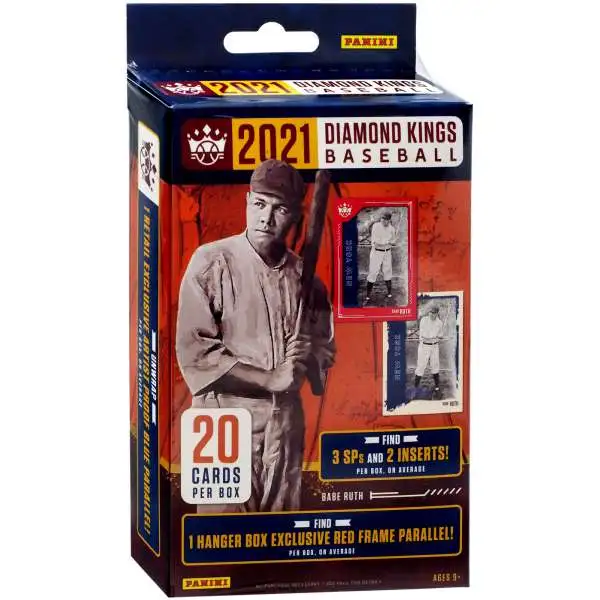 MLB Panini 2021 Diamond Kings Baseball Trading Card HANGER Box [20 Cards, 1 Red Frame Parallel Card]