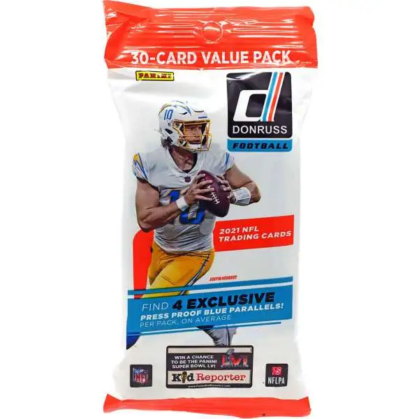 NFL Panini 2021 Donruss Football Trading Card VALUE Pack [30 Cards]