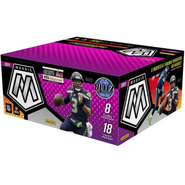 NFL Panini 2021 Mosaic Football Trading Card NO HUDDLE Box [18 Packs]