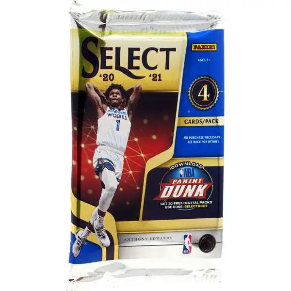 NBA Panini 2020-21 Select Basketball Trading Card BLASTER Pack [4 Cards]