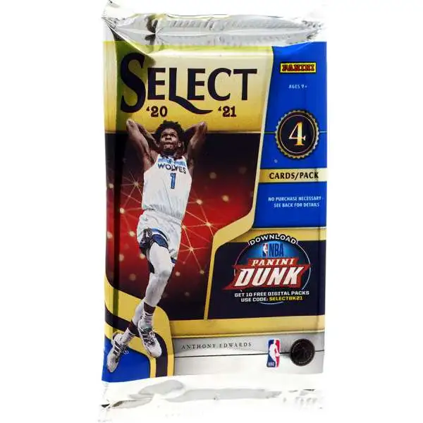 NBA Panini 2020-21 Select Basketball Trading Card MEGA Box Pack [4 Cards]