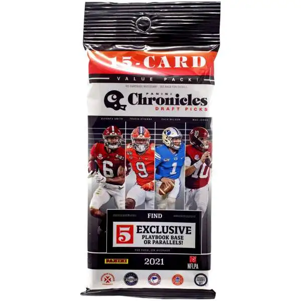 NFL Panini 2021 Chronicles Draft Picks Football Trading Card VALUE Pack [15 Cards]