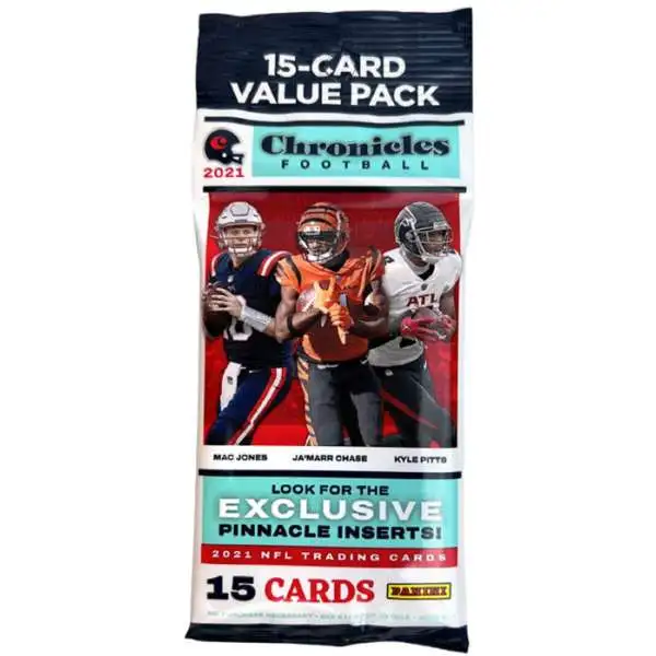 NFL Panini 2021 Chronicles Football Trading Card VALUE Pack [15 Cards, Pinnacle Inserts]