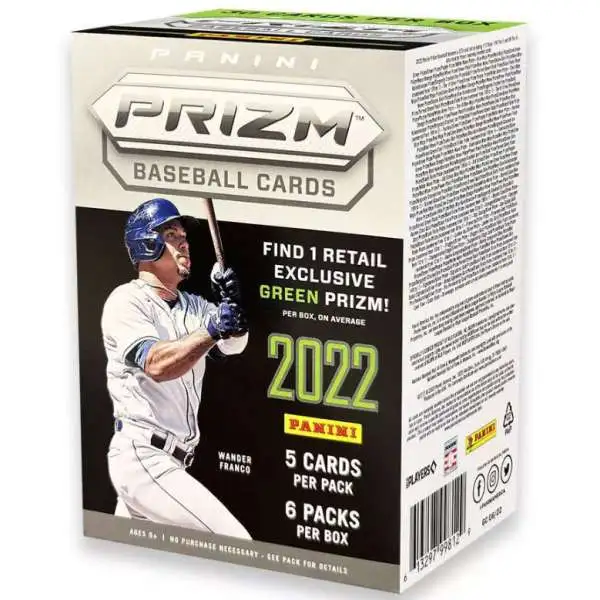 MLB Panini 2022 Prizm Baseball Trading Card BLASTER Box [6 Packs, 1 Green Prizm]