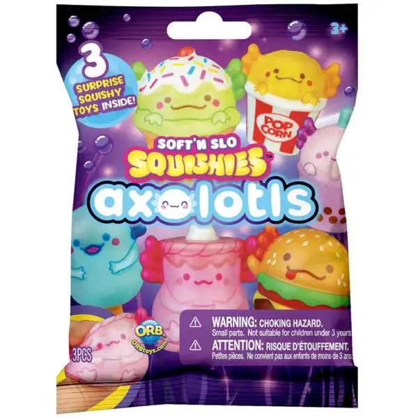Soft'N Slow Squishies Axolotls Mystery Pack [3 RANDOM Surprise Squishy Toys]