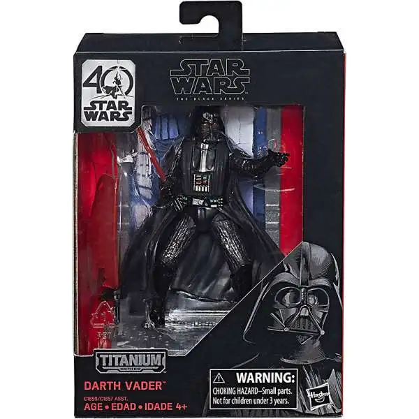 Disney Star Wars A New Hope 40th Anniversary Black Titanium Darth Vader Die Cast Action Figure [Damaged Package]