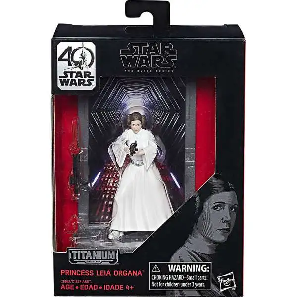 Disney Star Wars A New Hope 40th Anniversary Black Titanium Series 1 Princess Leia Die Cast Action Figure [Damaged Package]