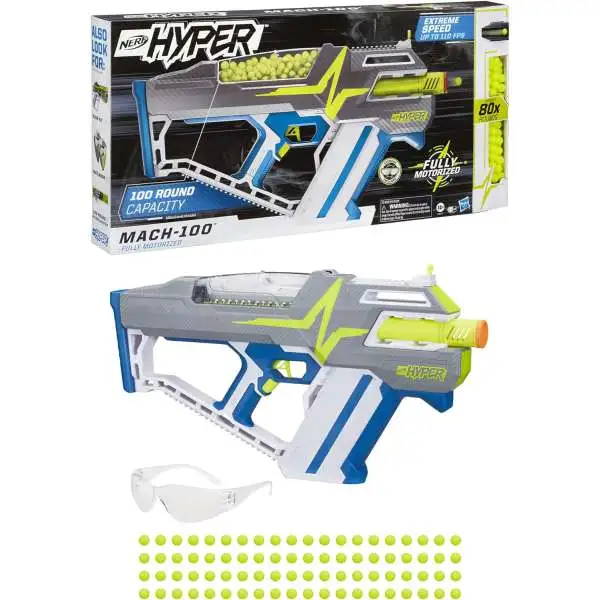 NERF Hyper Mach-100 Blaster [Includes 80x Rounds, Damaged Package]