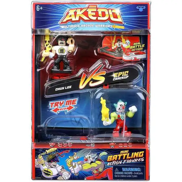 Akedo Ultimate Arcade Warriors Chux Lee VS. Epic Crackup Mini Battling Action Figure VERSUS Pack