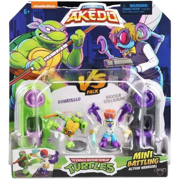 Legends of Akedo Teenage Mutant Ninja Turtles Donatello vs Baxter Stockman Mini Battling Action Figure VERSUS Pack