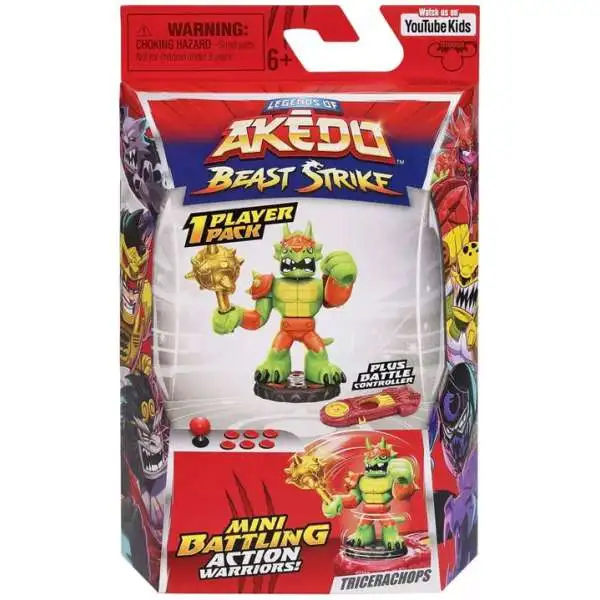 Legends of Akedo Beast Strike Tricerachops Mini Battling Action Figure