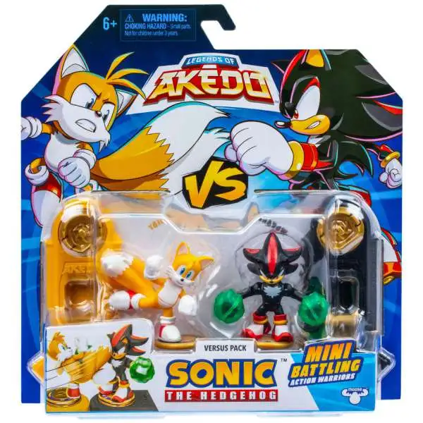 Legends of Akedo Sonic the Hedgehog Tails vs Shadow Mini Battling Action Figure VERSUS 2-Pack