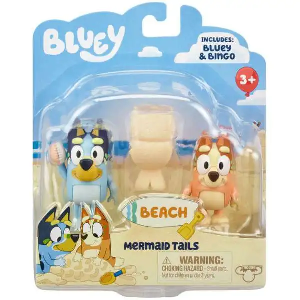 Bluey Beach Mermaid Tails Mini Figure 2-Pack [Bluey & Bingo]