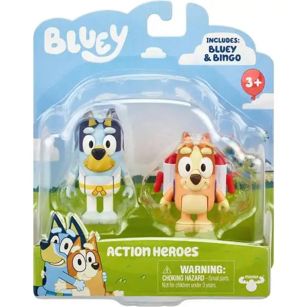 Bluey Beach Action Heroes Mini Figure 2-Pack [Bingo & Bluey]