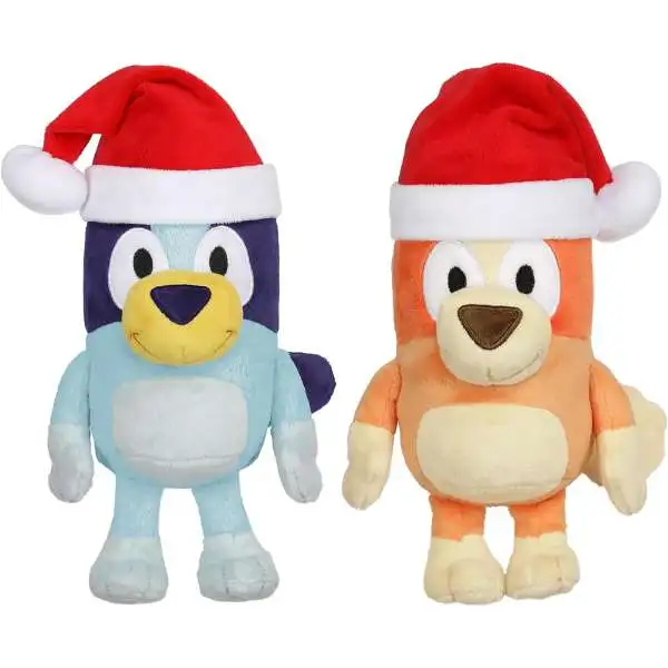 Christmas Holiday Festive Bluey & Bingo 7.5-Inch Plush 2-Pack