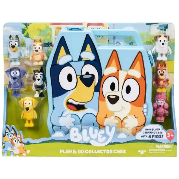 Bluey Play Go Exclusive Collector Case 8 Figures Bluey, Bingo