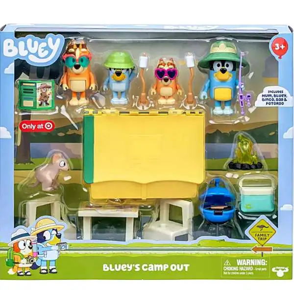 Bluey's Camp Out Exclusive Playset [with Mum, Bluey, Bingo, Dad & Potoroo Figures]