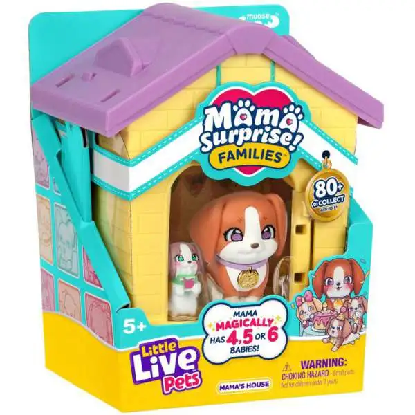 Little Live Pets Mama Surprise! Families Mama's House Beagle Interactive Toy [with 4, 5 OR 6 Babies]
