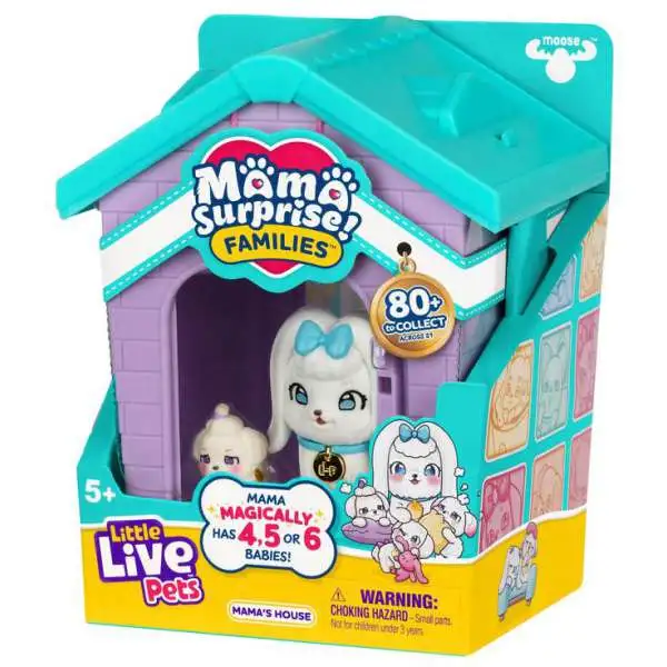 Little Live Pets Mama Surprise! Families Mama's House Maltese Interactive Toy [with 4, 5 OR 6 Babies]