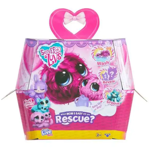 Little Live Pets Scruff A Luvs Mom & Baby Plush Surprise Rescue Pet [Pink, Damaged Package]