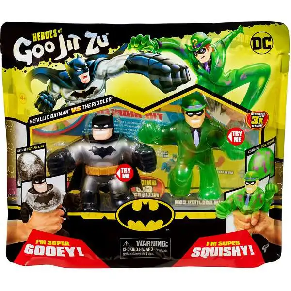 Heroes of Goo Jit Zu DC Metallic Batman vs.The Riddler Action Figure 2-Pack